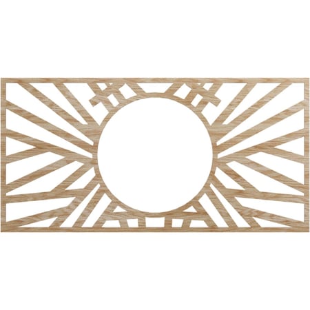 Ekena Millwork Hoover Wood Fretwork Pierced Ceiling Medallion, Red Oak, 34"W x 17"H x 12 5/8"ID x 3/8"T CMWP34X17X0375HORO